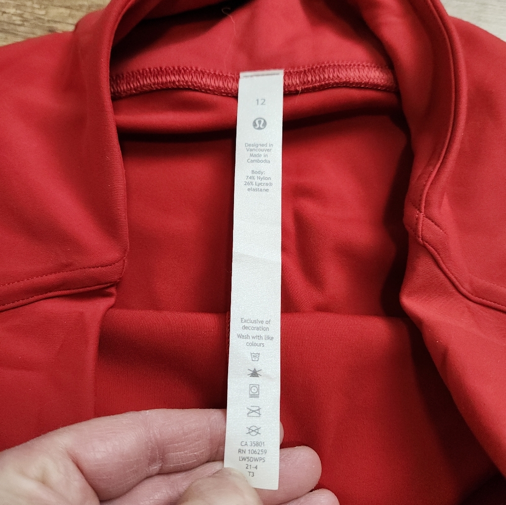 Lululemon W5DWPS Women's Instill HR Tight 25" Ankle Crop Dark Red 12 - Picture 7 of 15